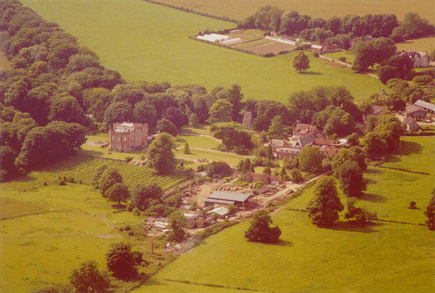 Aerial view of Chettle House and surroundings